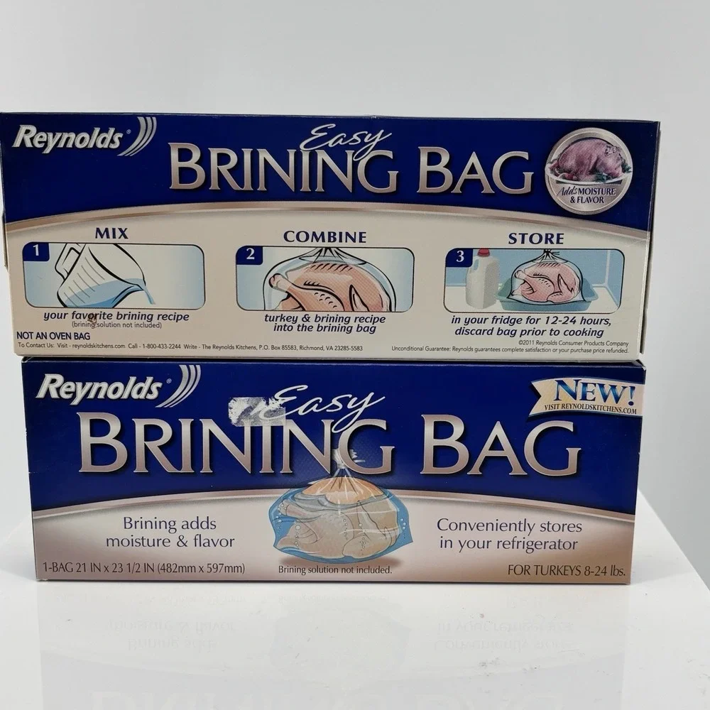 2 Reynolds Easy Brining Bags 8-24 lbs (21x23.5